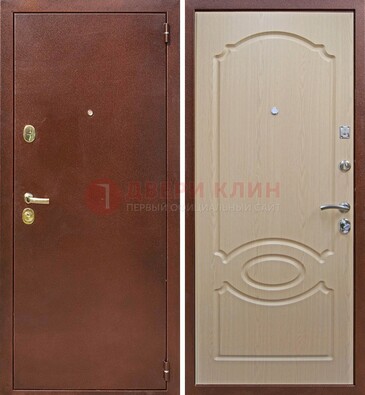 Коричневая металлическая дверь с порошковым окрасом ДП-76 в Котельниках