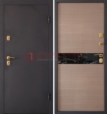 Коричневая металлическая дверь с порошковым окрасом ДП-82 в Котельниках
