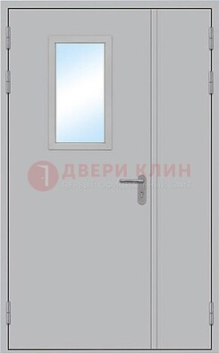 Белая входная противопожарная дверь со стеклянной вставкой ДПП-10 в Смоленске
