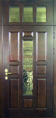 Парадная дверь со стеклянными вставками и ковкой ДПР-1 в офисное здание В Ижевске