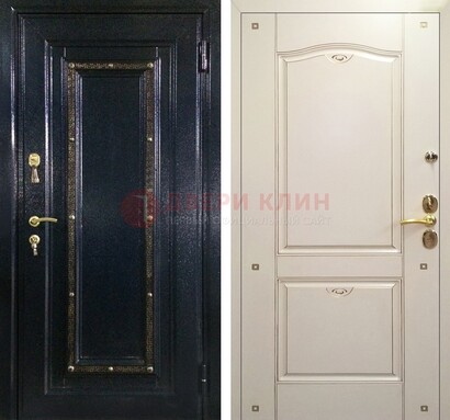 Парадная дверь с золотистым декором ДПР-3 в квартиру в Саратове