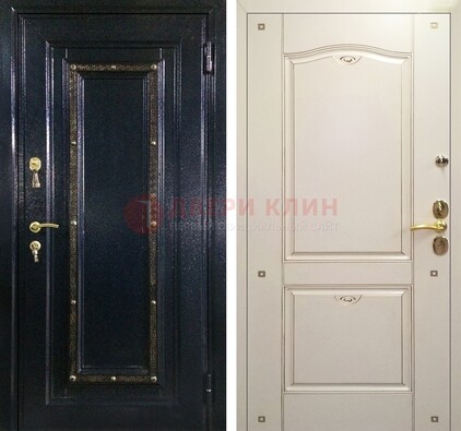 Парадная дверь с золотистым декором ДПР-3 в квартиру в Котельниках