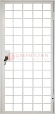 Белая металлическая решетчатая дверь ДР-2 в Котельниках