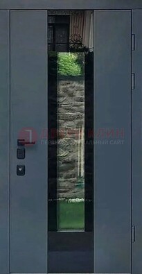 Современная дверь со стеклом для коттеджа ДС-40 в Котельниках