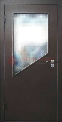 Стальная дверь со стеклом ДС-5 в кирпичный коттедж в Котельниках