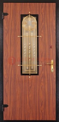 Дополнительная дверь со стеклом и золотой ковкой ДСК-16 в Котельниках