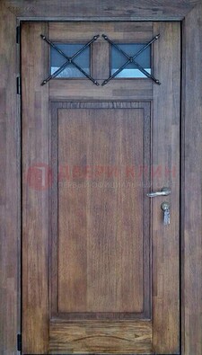 Металлическая дверь с Виноритом со стеклом и ковкой под старину ДСК-209 в Курске
