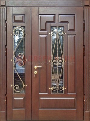 Стальная распашная дверь Винорит стекло и ковка ДСК-274 в Одинцово