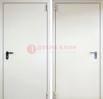 Белая железная техническая дверь ДТ-16 в Самаре
