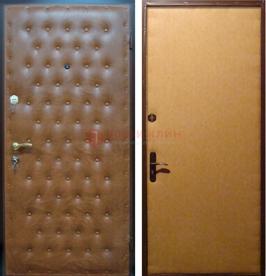 Желтая железная дверь с винилискожей ДВ-2 в Казани