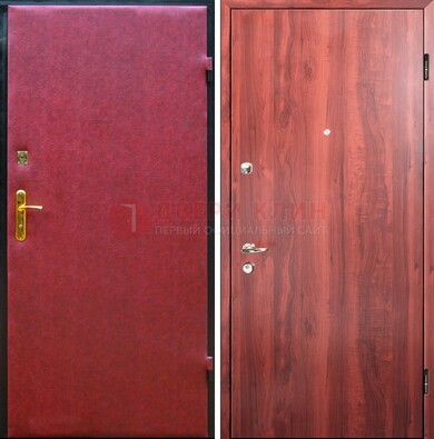 Красная входная дверь с винилискожей ДВ-30 в Мурманске