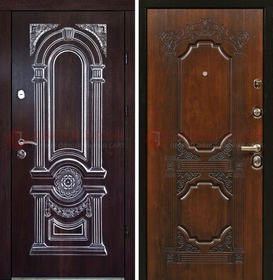 Железная дверь с виноритом в цвете Итальянский орех ДВТ-103 в Котельниках