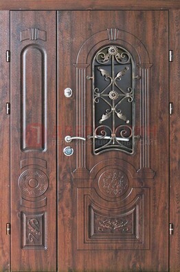 Металлическая дверь с узором и виноритом ДВТ-146 в Котельниках
