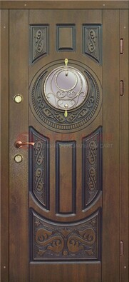 Одностворчатая входная дверь с виноритом и стеклом ДВТ-193 в Котельниках
