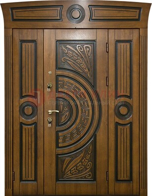 Парадная входная дверь с виноритом и узором ДВТ-194 в Реутове