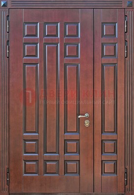 Коричневая полуторная металическая дверь с виноритом ДВТ-240 в Чебоксарах