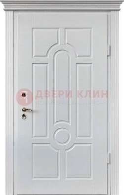 Белая уличная дверь с виноритом для дома ДВТ-247 в Котельниках