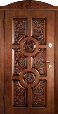 Коричневая входная дверь с виноритом ДВТ-41 в Рузе