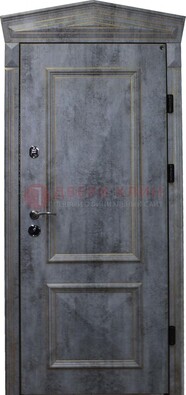 Серая железная уличная дверь с виноритом ДВТ-60 в Котельниках