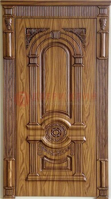 Коричневая металлическая дверь с виноритом ДВТ-61 в Котельниках