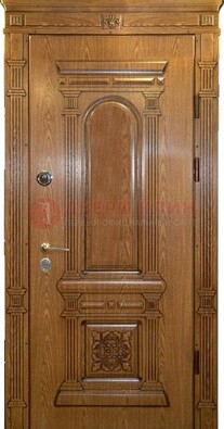 Коричневая железная дверь с виноритом Золотой дуб ДВТ-67 в Котельниках