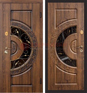 Металлическая дверь с виноритом и панелью Золотой Дуб ДВТ-71 в Лыткарино