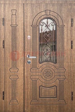 Железная классическая дверь с терморазрывом и рисунком ДВТ-77 в Ногинске