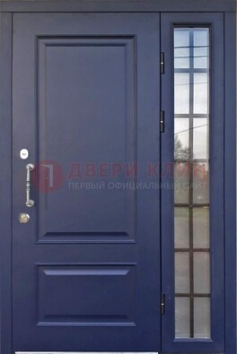 Синяя дверь с виноритом и стеклянными вставками  ДВТ-79 в Котельниках