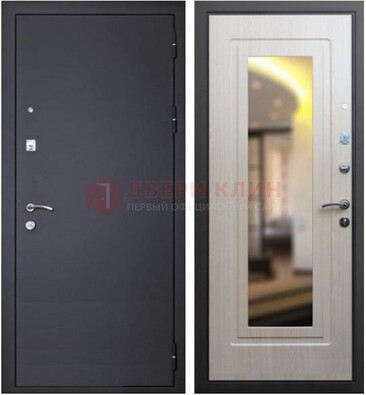 Черная металлическая дверь с зеркалом ДЗ-26 в Котельниках