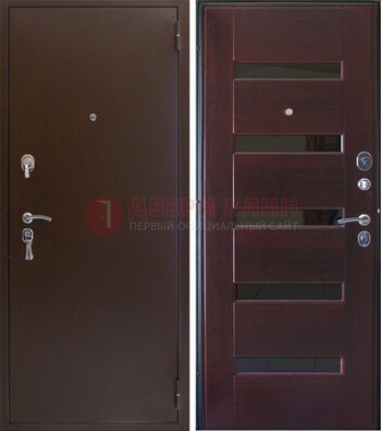 Темная железная дверь с зеркалом ДЗ-42 в Котельниках