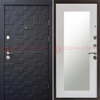 Черная стальная дверь МДФ и зеркалом ДЗ-50 в Нижнем Новгороде