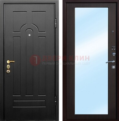Входная металлическая филенчатая дверь с зеркалом ДЗ-59 в Котельниках