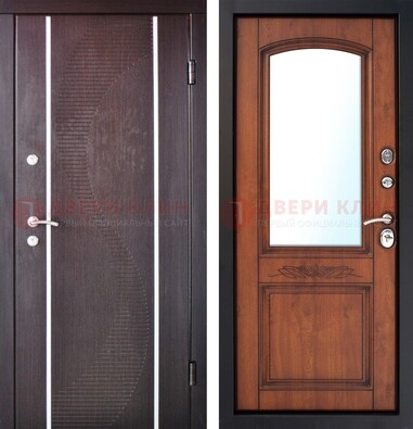 Входная дверь с МДФ и МДФ внутри с зеркалом ДЗ-88 в Котельниках