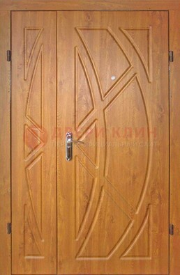 Полуторная металлическая дверь с МДФ золотой дуб ПЛ-17 в Щелково