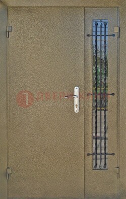 Тамбурная дверь Порошок со стеклом и ковкой ПЛ-20 в Липецке