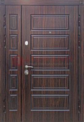 Коричневая двухцветная стальная дверь ПЛ-6 в Сургуте